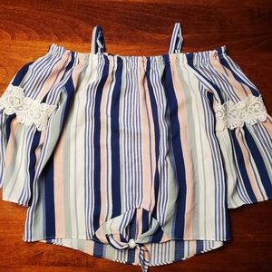 Amy Byer Striped Blouse Size M